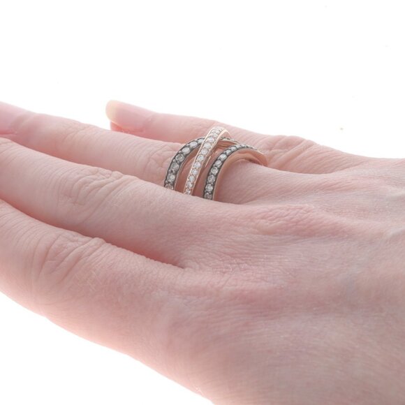 Le Vian Diamond Crossover Band - Rose Gold 14k Round .75ctw Limited Edition Ring - Picture 4 of 6